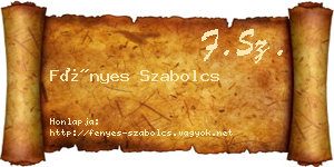 Fényes Szabolcs névjegykártya