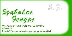 szabolcs fenyes business card